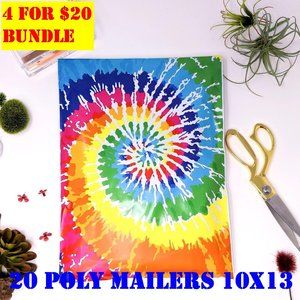 20 Pack 10x13 Poly Mailers Tie Dye Designer Bags